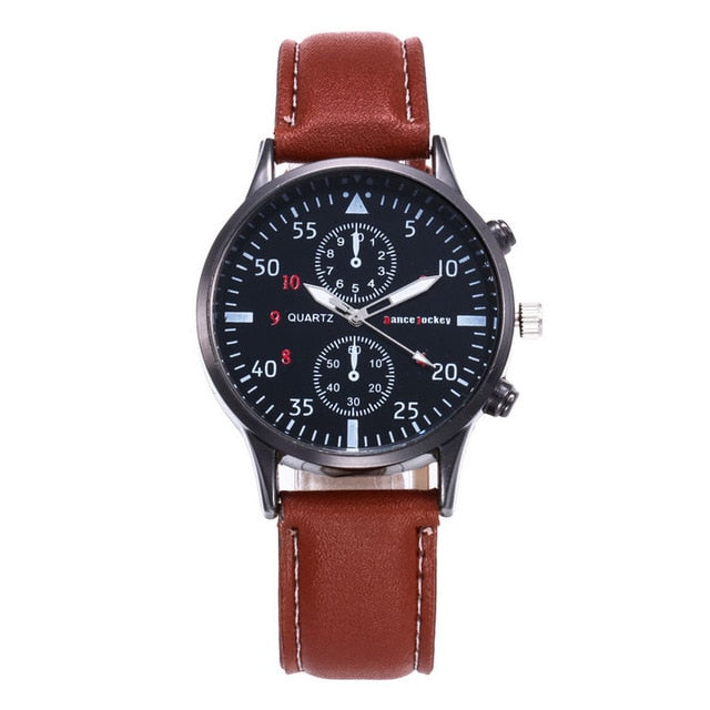 Fashion Casual Mens Watches Luxury Leather Business